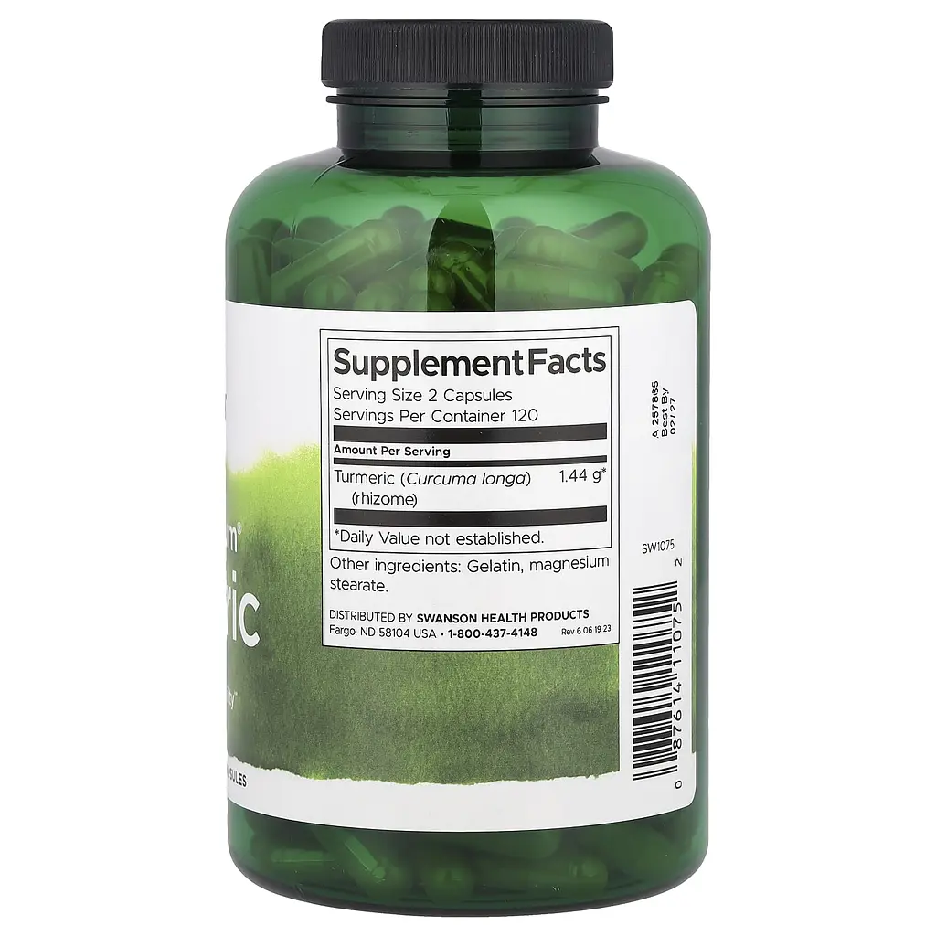 Натуральная добавка Swanson Full Spectrum Turmeric 720 мг 240 капсул - фото 2