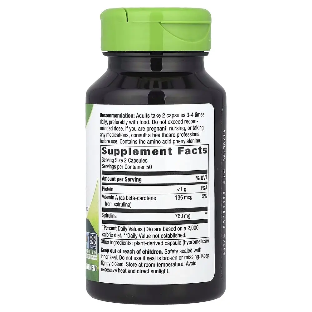 Спіруліна Spirulina Micro-Algae, 100 вегакапсул Nature's Way vit0004246 - фото 2