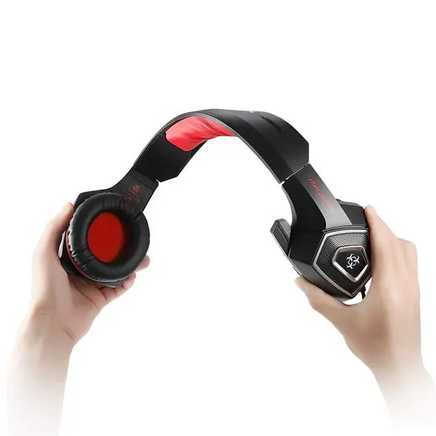 Провідна ігрова гарнітура Hunterspider Gaming with LED V1, USB, 3.5mm, 2m, black-red - фото 8