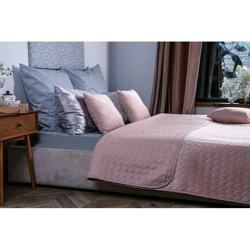 Декоративне покривало Руно VeLour Apricot, 220x180 см, персиковий (340.55_Apricot) - фото 3