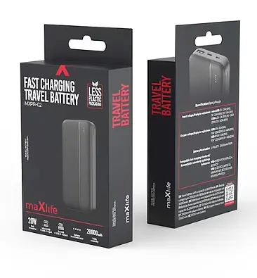 Портативна батарея Maxlife Power Bank MXPB-02 20000 mAh Black - фото 3