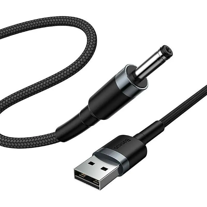 Кабель Baseus Cafule Cable USB to DC 3.5mm 1m CADKLF-G1 Black-Grey - фото 3