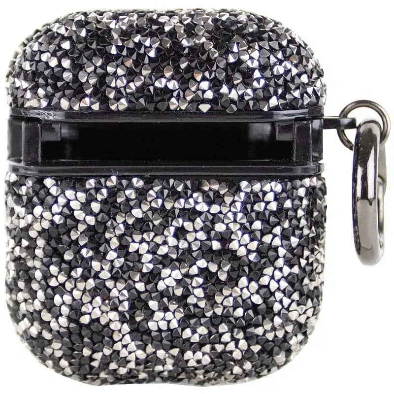 TPU чехол Bling World Rock Diamond для наушников AirPods 1/2 Черный - фото 2