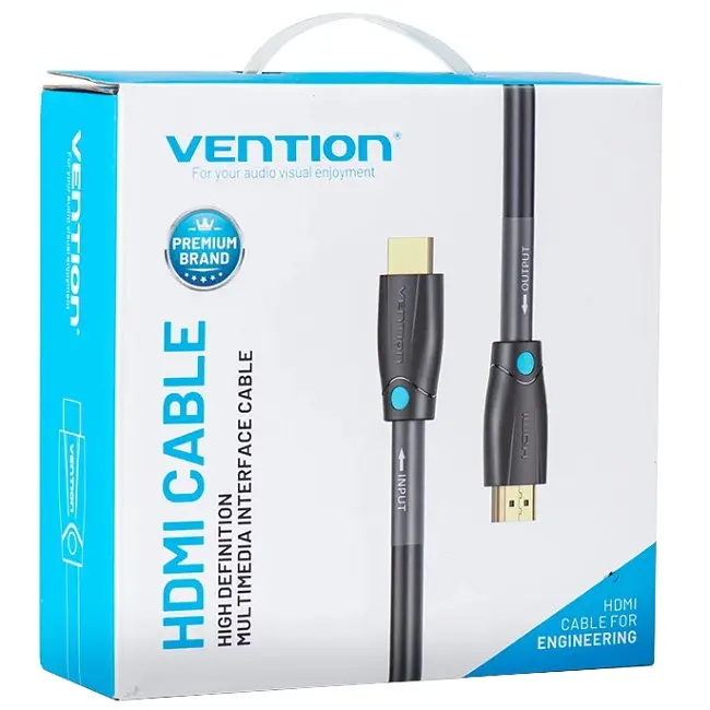 Кабель HDMI M-M, 10.0м, V2.0, Engineering 4K 60Гц 18Gbps HD 7.1 PVC Черный Vention - фото 5