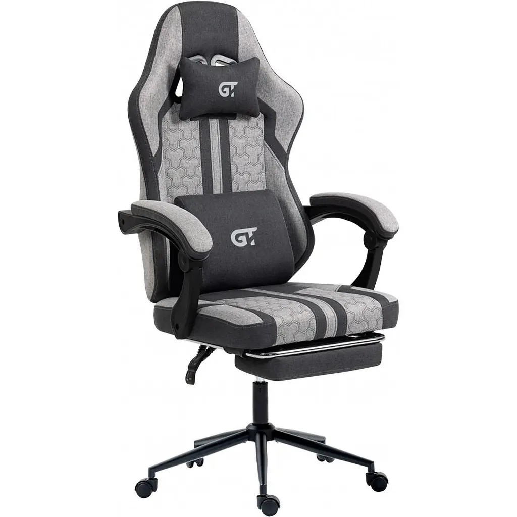 Геймерське крісло GT Racer X-2337 тканинне сіре [174660] - фото 3