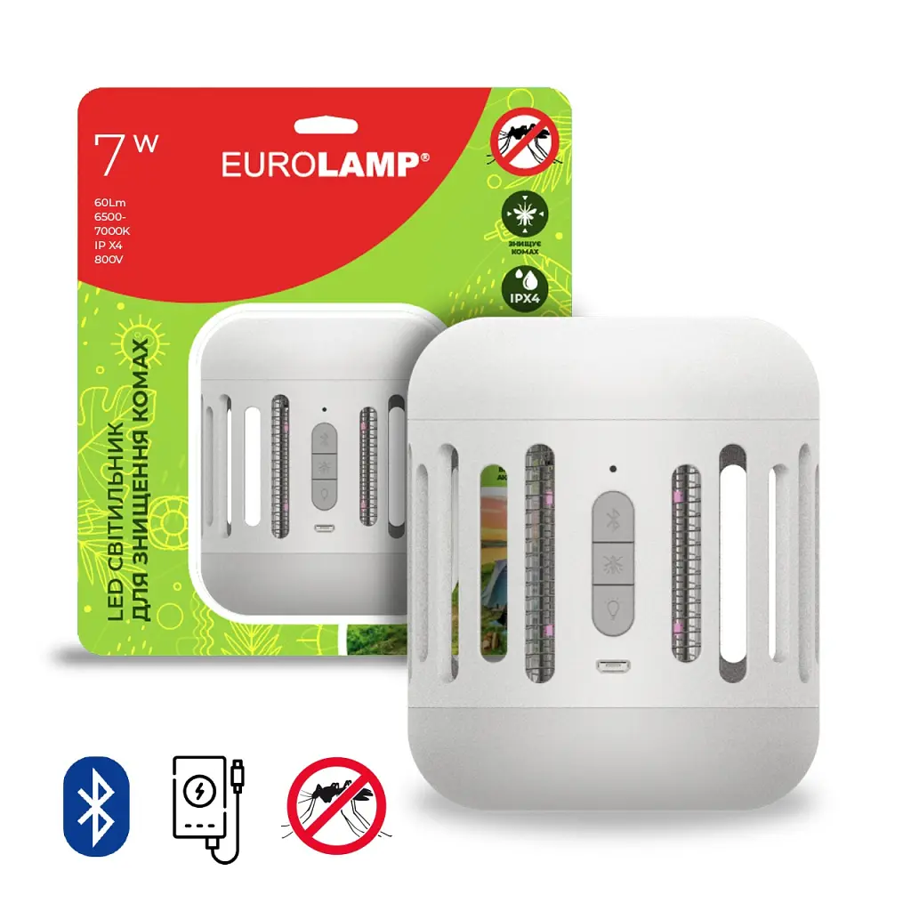 Інсектицидна лампа Eurolamp 7W 1200mAh (MK-7W(LIGHT)) (4262380660199) - фото 2