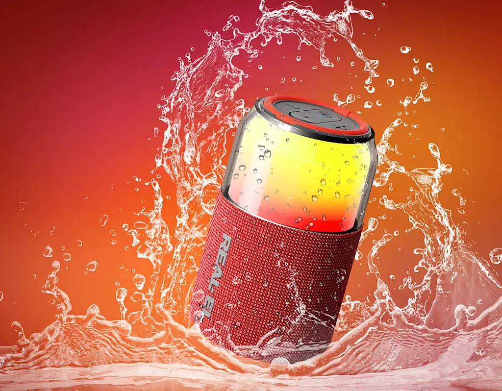 Портативная колонка REAL-EL X705 5W Bluetooth TWS, RGB, RED - фото 6