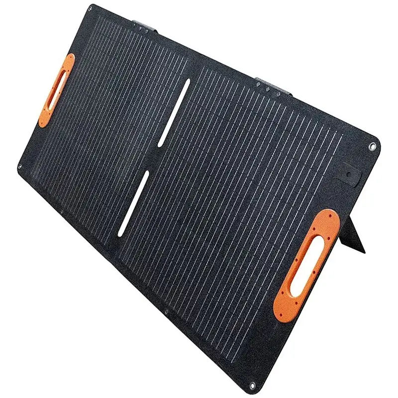 Портативна сонячна панель Epik FGM-24V-100W Monocrystalline PD65W+QC3.0 IP67 (1USB-A/1C) Black - фото 2