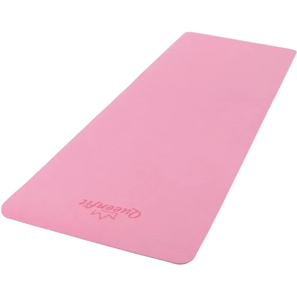 Коврик для фитнеса и йоги Queenfit Premium TPE 0.6 см розово-фиолетовый - фото 3
