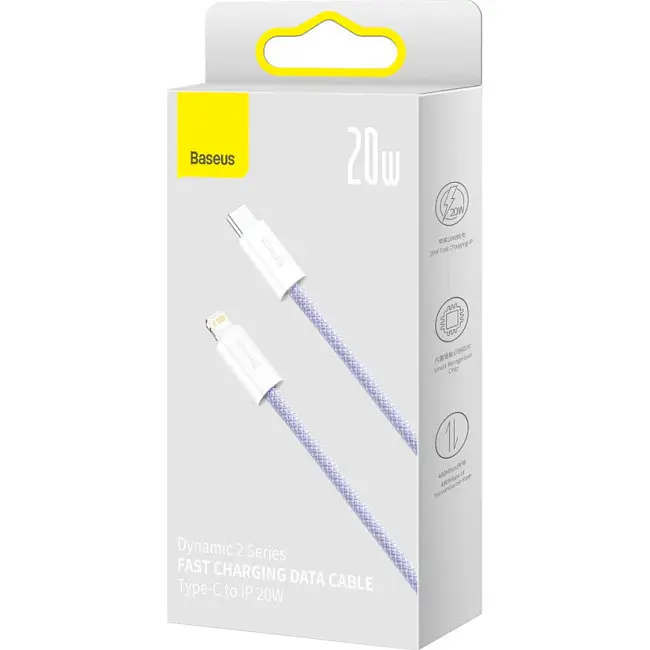 Кабель Baseus Dynamic 2 Series Fast Charging Cable Type-C to Lightning 20W 1m CALD040205 Purple - фото 6