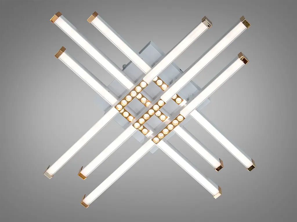 Сучасна стельова LED-люстра Diasha 2532WH+WH dimmer біла, 60 Вт, з пультом і димером, 68 см, 6-16m2 - фото 4