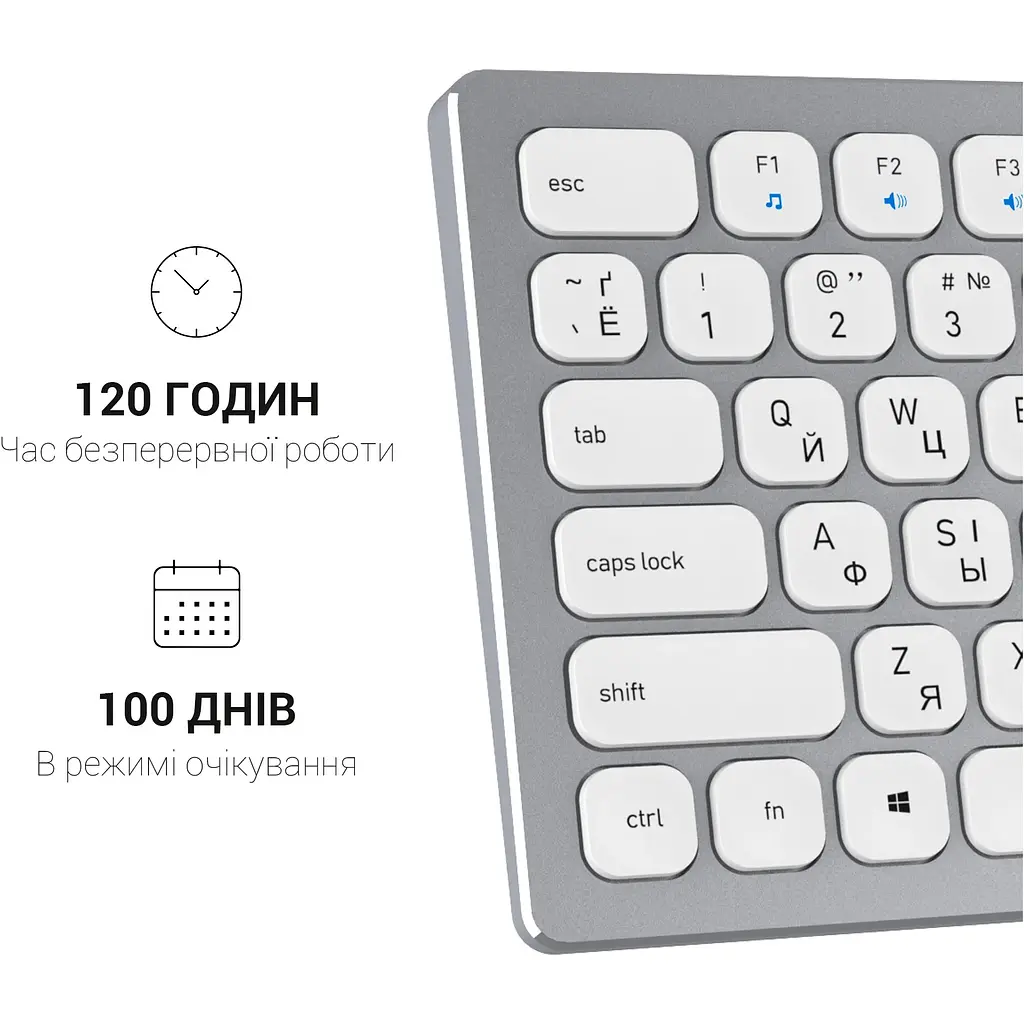 Клавіатура OfficePro бездротова біла (SK1550W) - фото 7