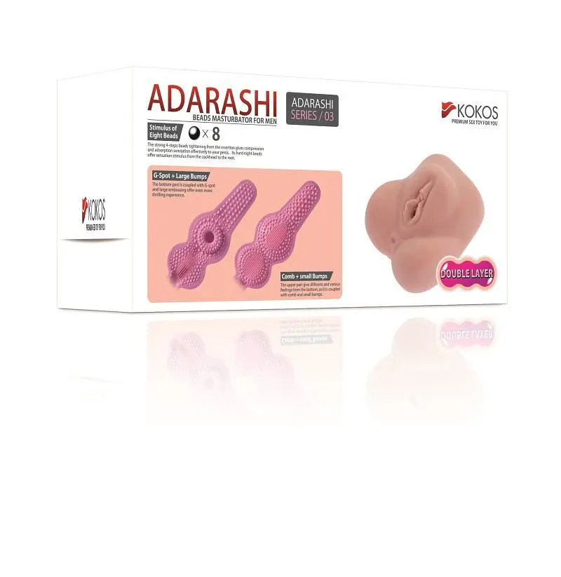 Мастурбатор-вагіна двошаровий Kokos Adarashi -3 Double Layer - фото 6