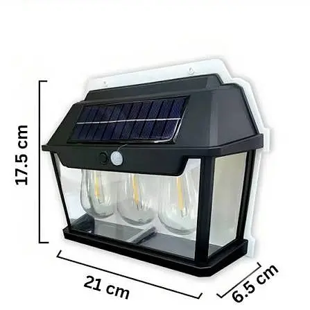 Вуличний ліхтар настіний Solar HW 999-3W на сонячних батареях з датчиком руху - фото 4