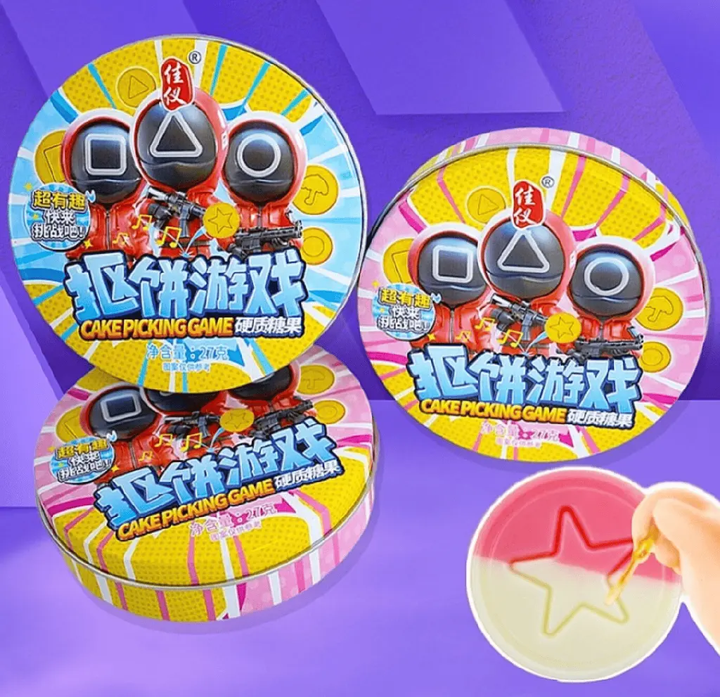 Льодяники Squid Game Dalgona Biscuits Korean Fruit Candy Гра в Кальмара 27г - фото 2