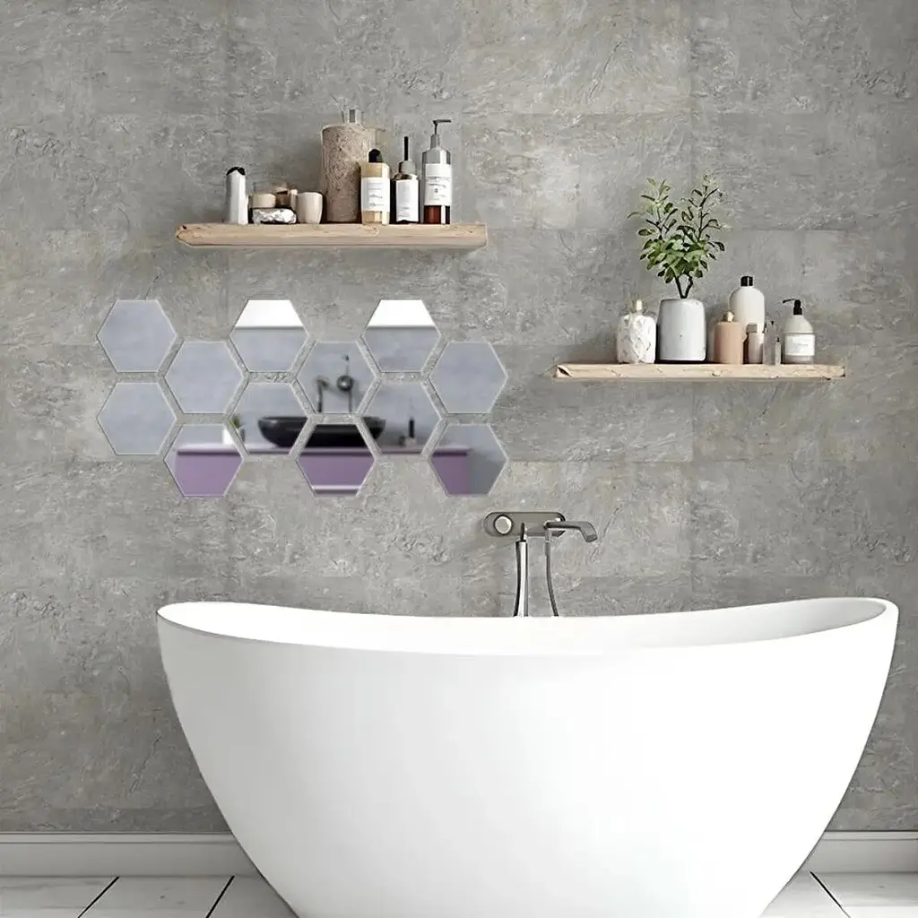 Дзеркальний декор Wall Sticker SW-00002513 акриловий самоклеючий 125х105 мм 12 шт. срібло - фото 6