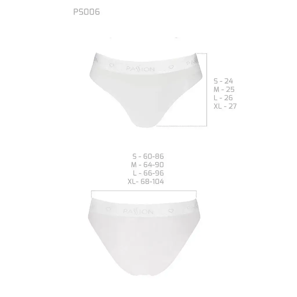 Трусики с прозрачной вставкой Passion PS006 Panties white L - фото 3