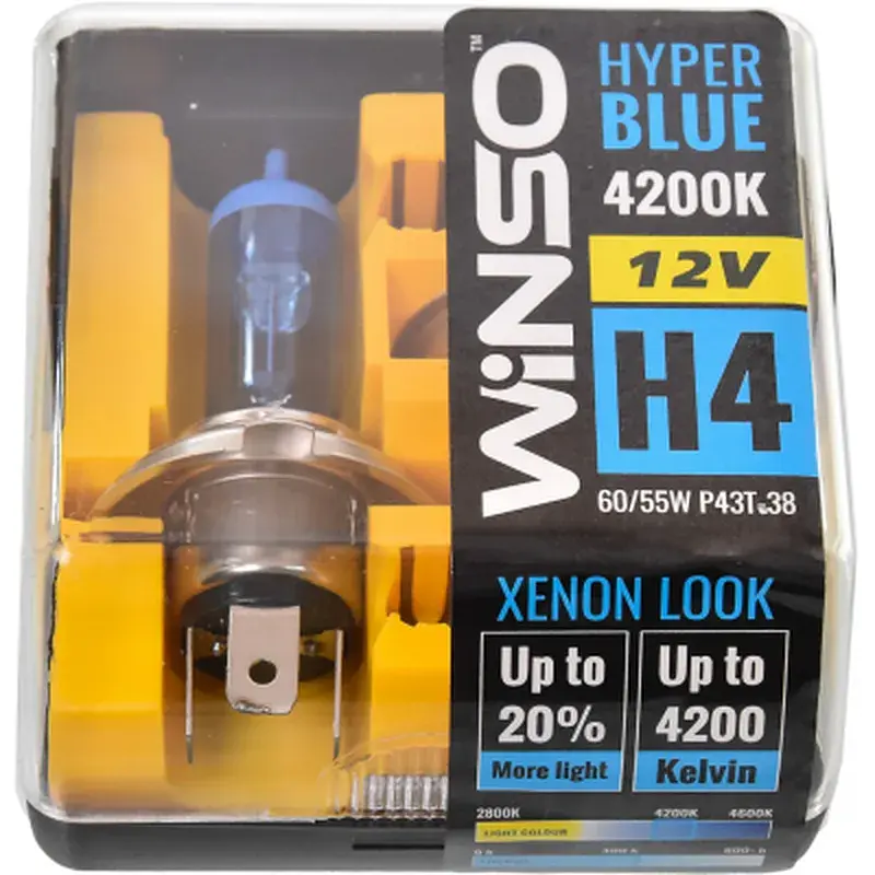 Автолампа WINSO H4 HYPER BLUE 4200K 60/55W (712450) - фото 2