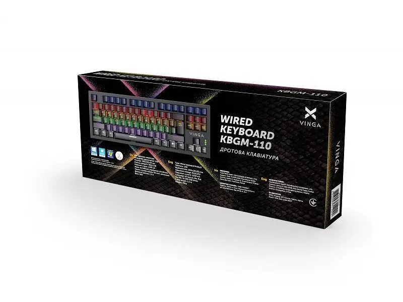 Клавіатура Vinga KBGM-110 Black - фото 5