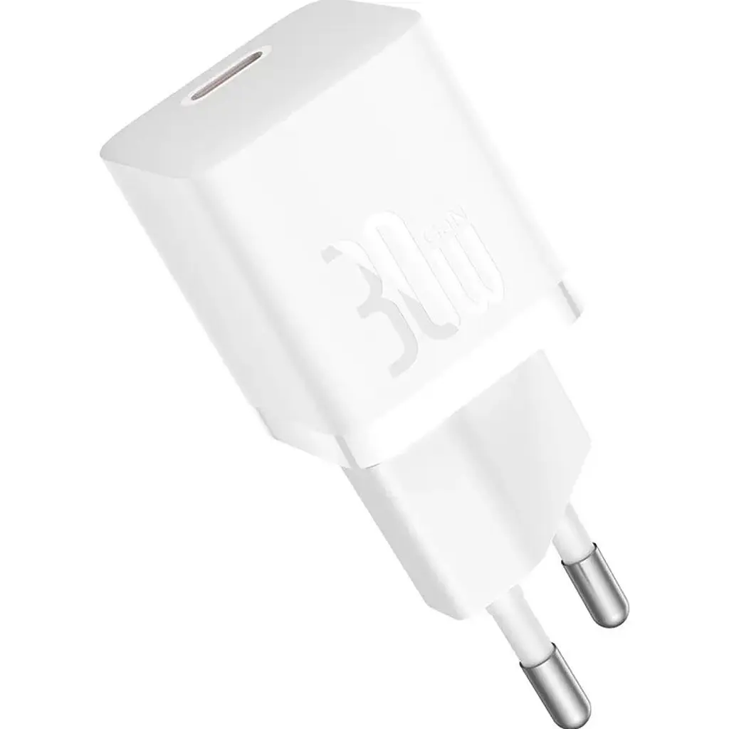 Мережевий зарядний пристрій Baseus GaN5 Fast Charger (mini) 1C 30W White (CCGN070502) [96290] - фото 2