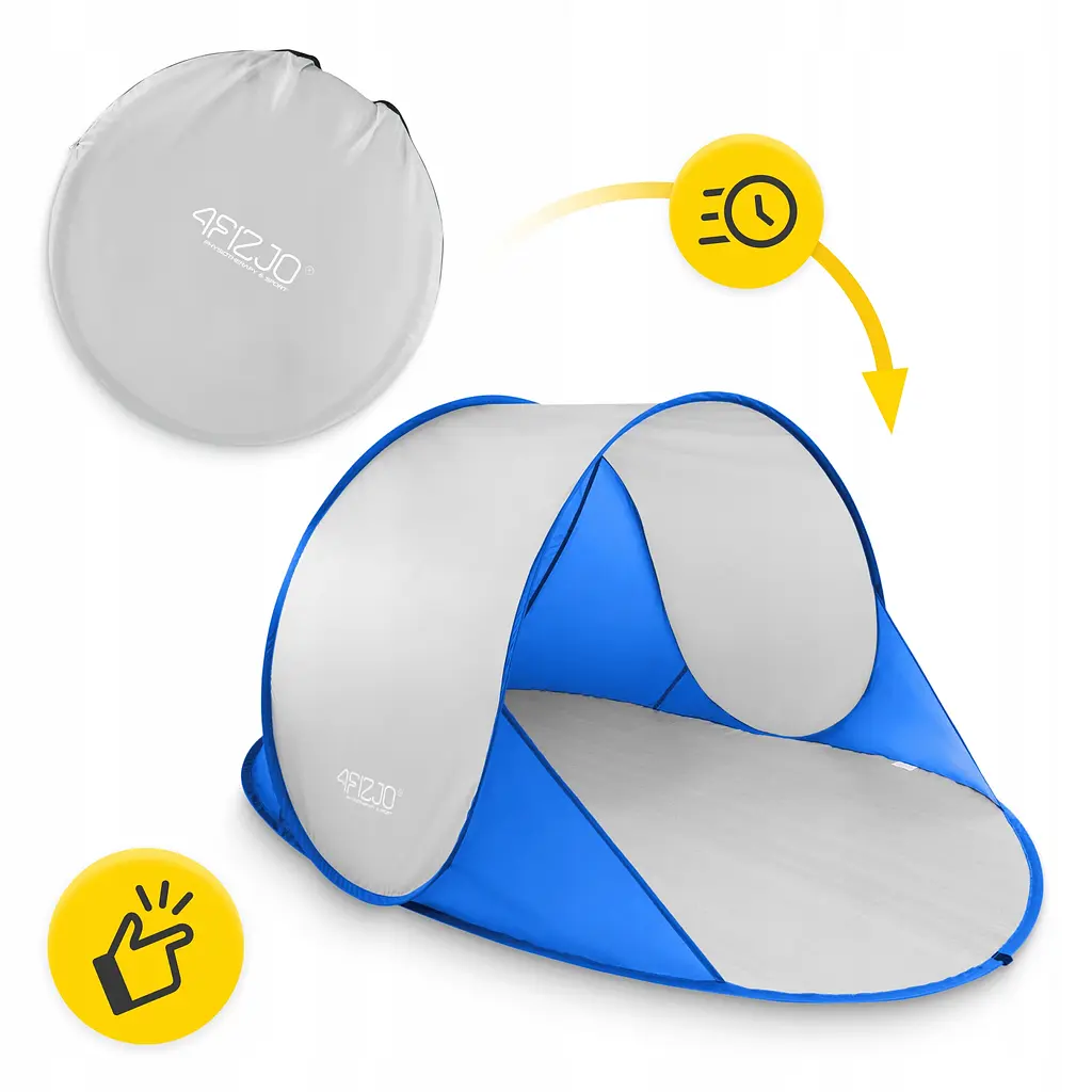 Намет пляжний 4FIZJO Pop-Up 195 x 120 см саморозкладний Blue/Grey (P-5905973405157) - фото 3
