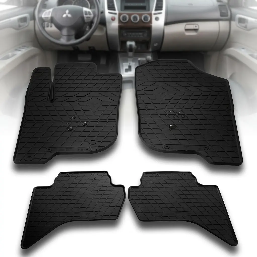 Автомобільні килимки в салон для Mitsubishi L200 (KAOT) 2006-2015 євро борт 2 см Чорні 4 шт