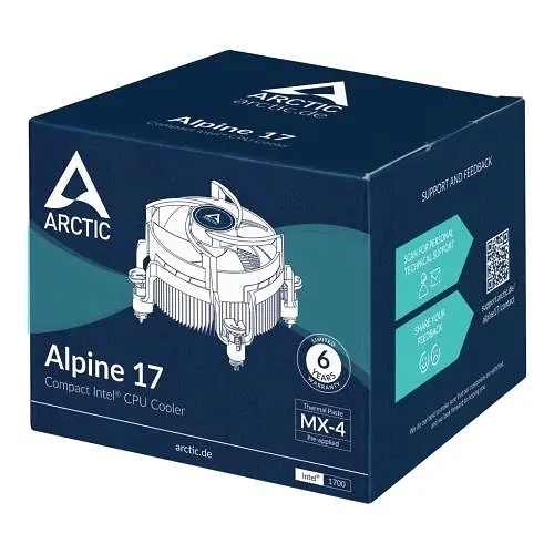 Кулер для процесора Alpine 17, алюміній, 1x92 мм, для Intel 1700/1851 (ACALP00040A) Arctic teh0027823 - фото 4