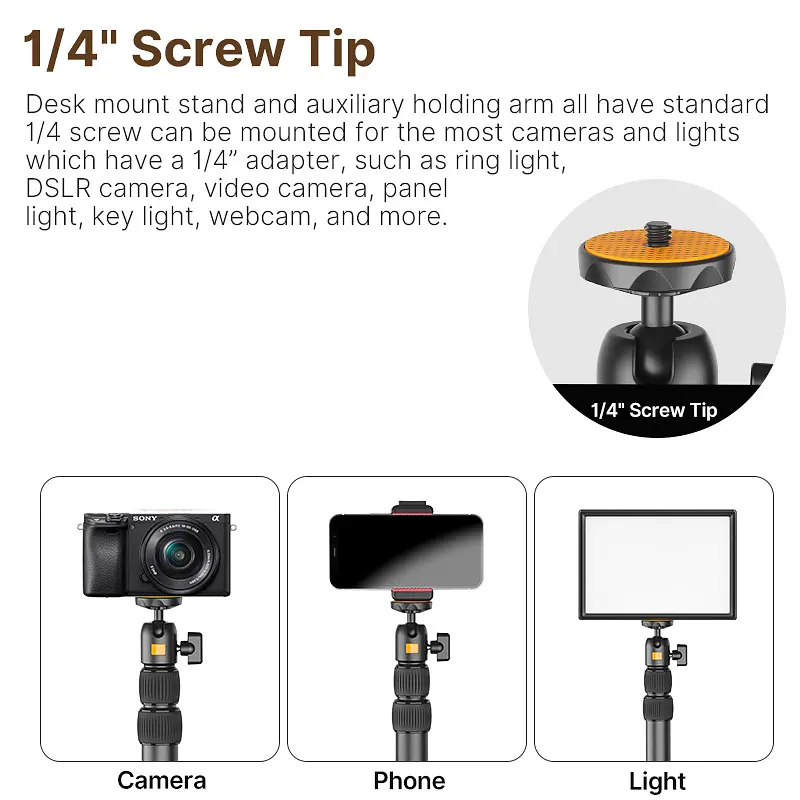 Штатив-тримач Ulanzi Vijim Desktop Extendable Light Stand (UV-2487 LS02) (2487) - фото 9
