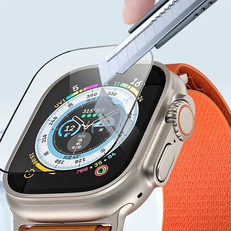 Захисне 2.5D скло Corning Gorilla Glass для Apple Watch Ultra 1/2/3 49mm Чорний Blueo teh0030674 - фото 4