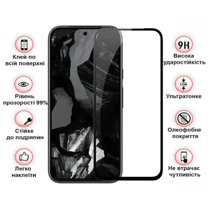 Скло захисне BeCover Google Pixel 8a Black (711663) - фото 3