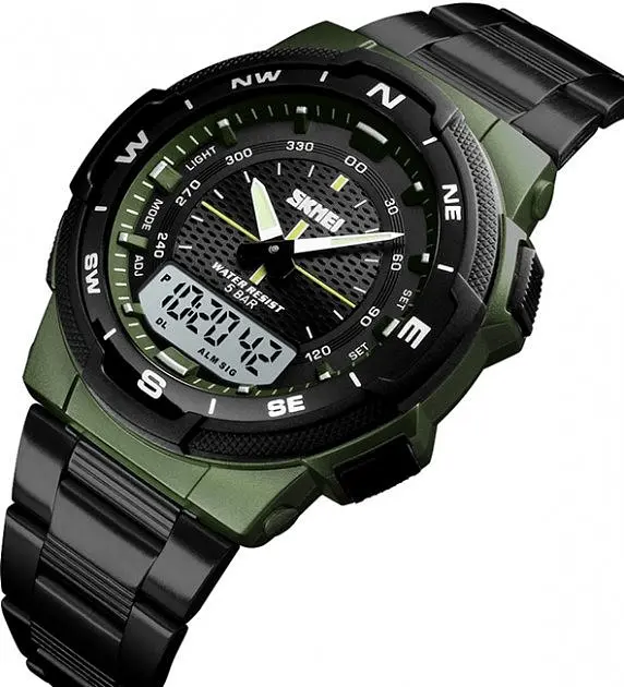 Наручний годинник чоловічий Skmei 1370 Army Green, 1370AG (17132) - фото 2