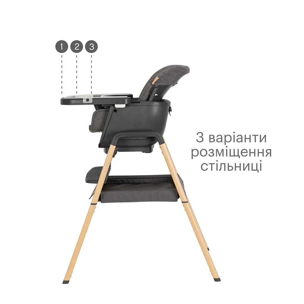 Стільчик для годування Tutti Bambini Nova сірий (611010/3590) - фото 2