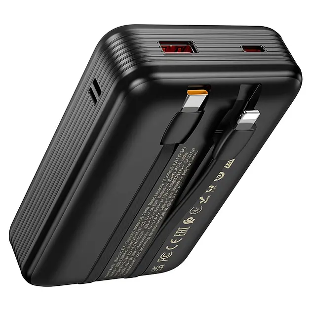 Портативна батарея Powerbank Hoco Q37A Graceful 22.5W+PD20W with two cables 20000mAh Black - фото 3