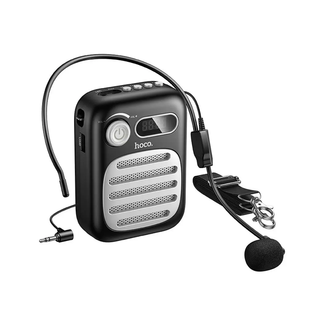 Портативна колонка з гарнітурою HOCO L23 Lemony speaker with wired microphone, 5W, Black - фото 5