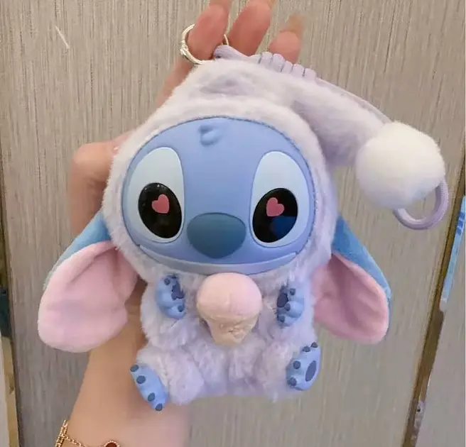 Іграшка сюрприз м'який брелок Лабубу Стич 15см lububu Stitch Eat Something Before Sleep Series кукла - фото 3