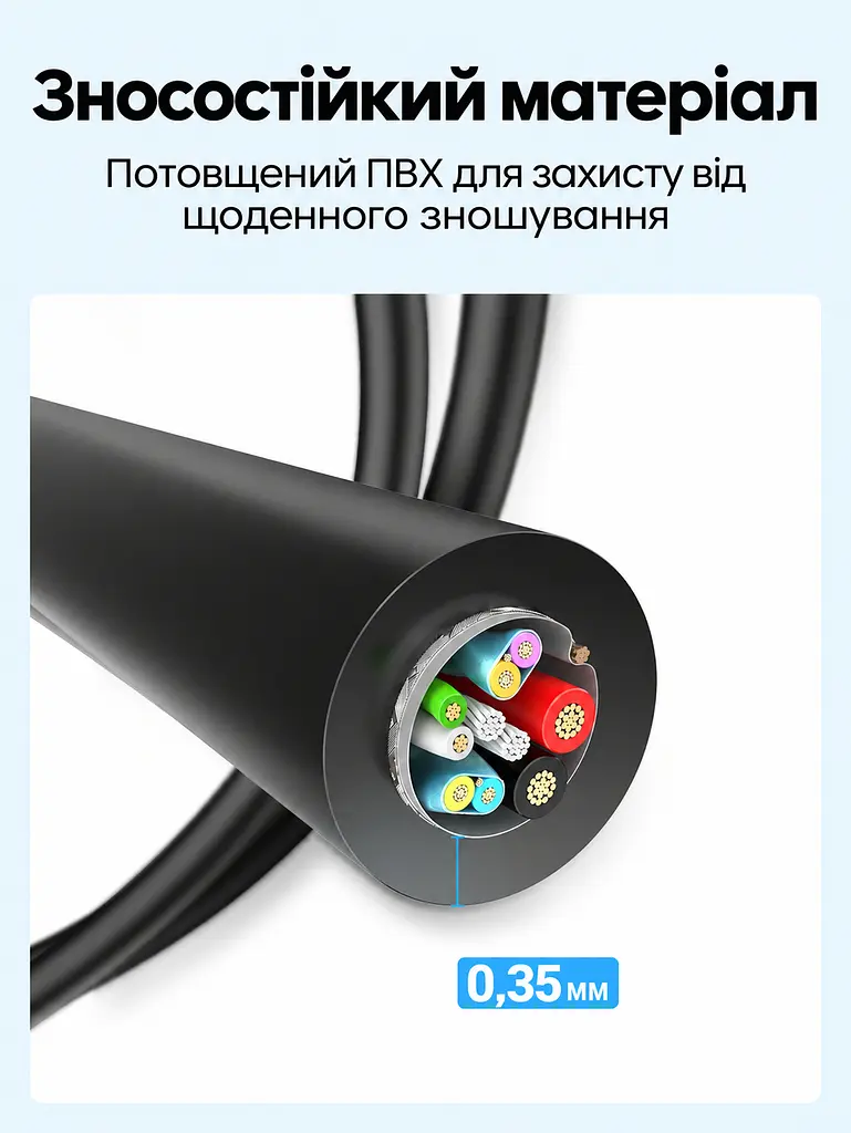 Кабель UGREEN US184 USB-A - USB-C USB 3.0 3 А 0,5 м чорний (20881) - фото 8