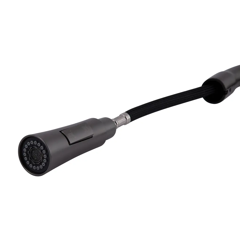 Змішувач для кухні Qtap Vlasta New з висувним виливом QTVLA344GMB45647 Gunmetal Black PVD - фото 4
