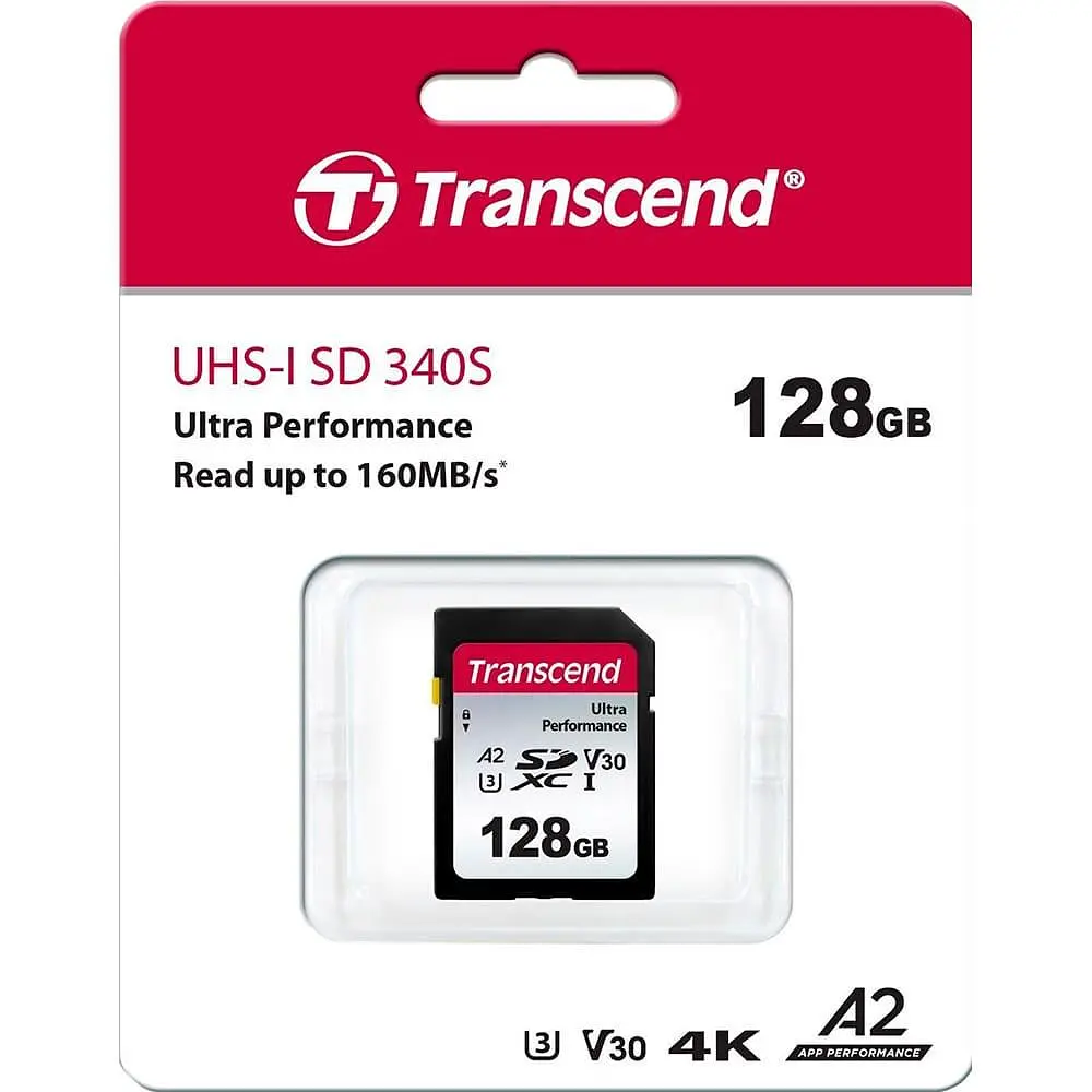 Карта пам'яті Transcend SD 128GB C10 UHS-I U3 A2 R160/W90MB/s 4K (TS128GSDC340S) - фото 2