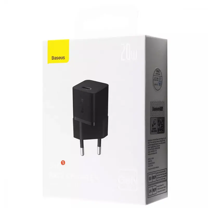 МЗП GaN5 Fast Charger (mini) PD20W (1USB-C) (CCGN05010) Black Baseus teh0029586 - фото 4