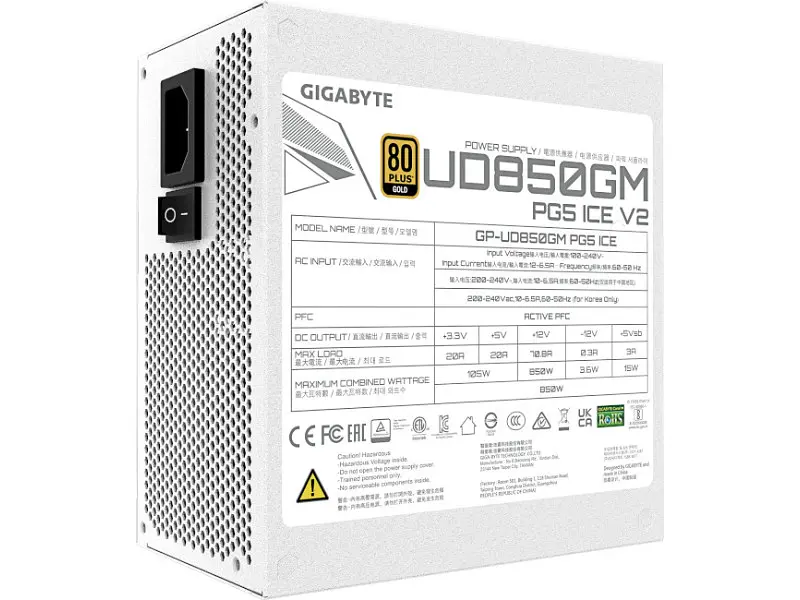 Блок живлення Gigabyte UD850GM PG5 V2 ICE (GP-UD850GM PG5 ICE) - фото 5