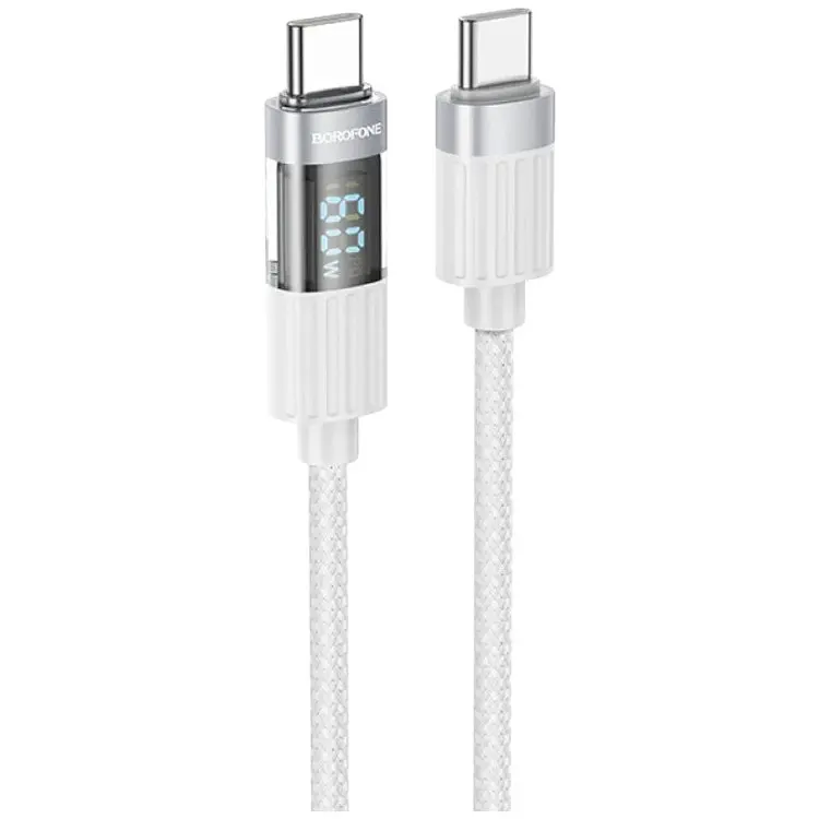 Кабель Borofone PD Type-C to Type-C BU46 Basic 60W/1m Gray