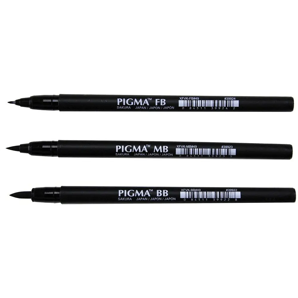 Лінер-ручка Sakura PIGMA PEN Brush FB, чорний - фото 2