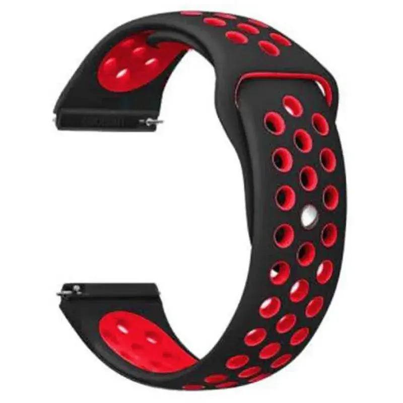 Ремінець BeCover Nike Style для Xiaomi Amazfit Bip/Bip Lite/Bip S Lite/GTR 42mm/GTS/TicWatch S2/TicWatch E Black-Red (705704) - фото 2