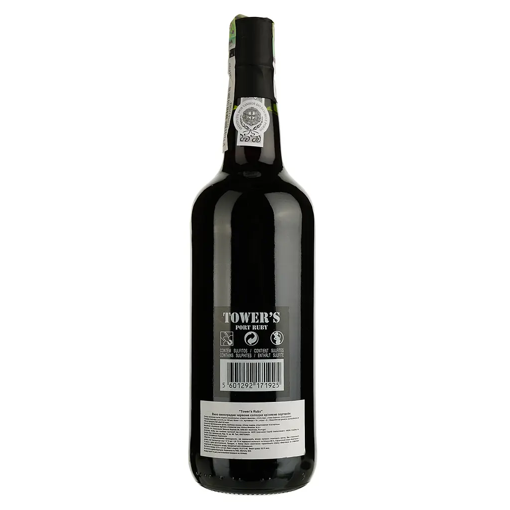 Портвейн Tower's Port Vinho do Porto Ruby, червоний, солодкий, 19,5%, 0,75 л - фото 2