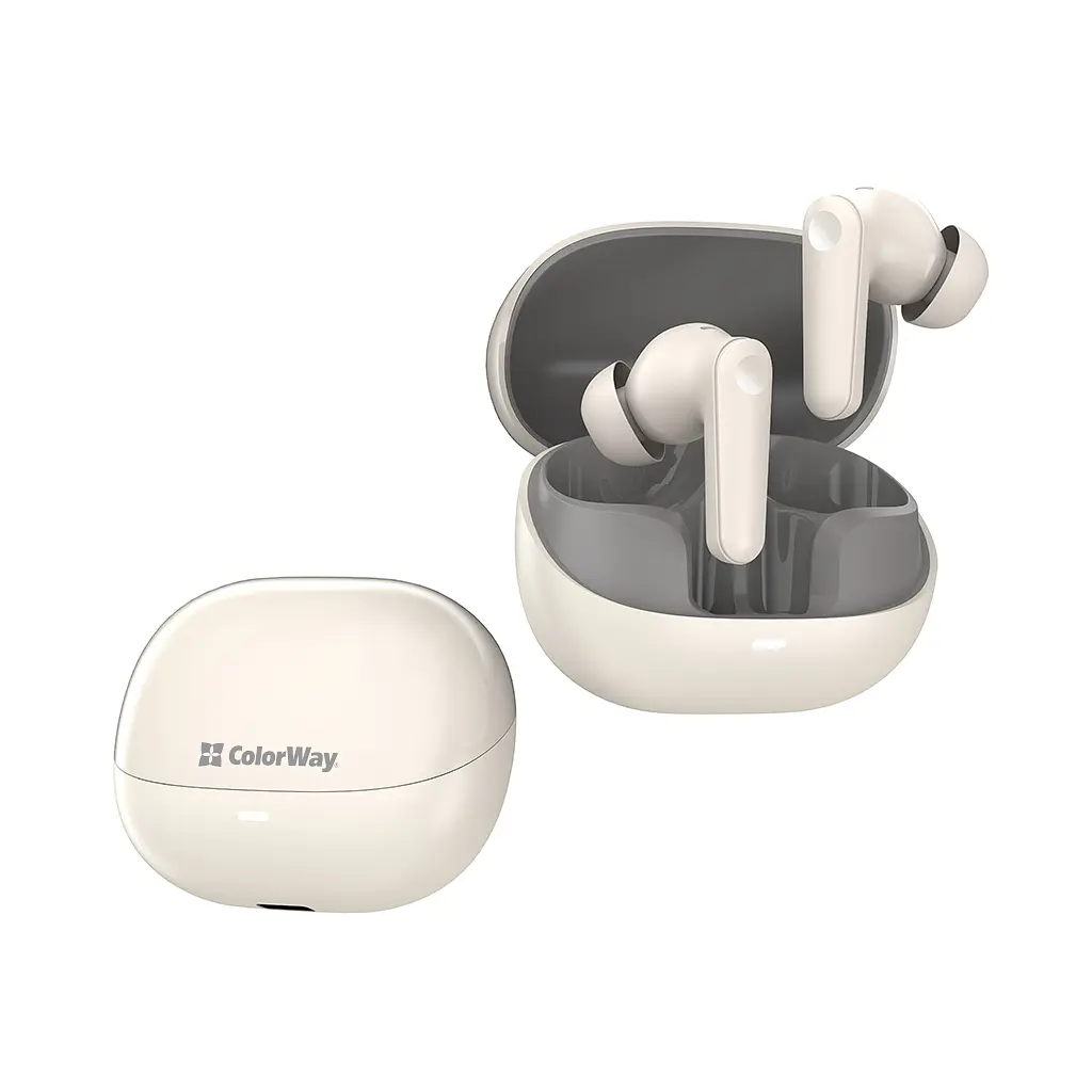 Навушники ColorWay Slim TWS-1 Earbuds Long Life Beige (CW-TWS1BE) - фото 6