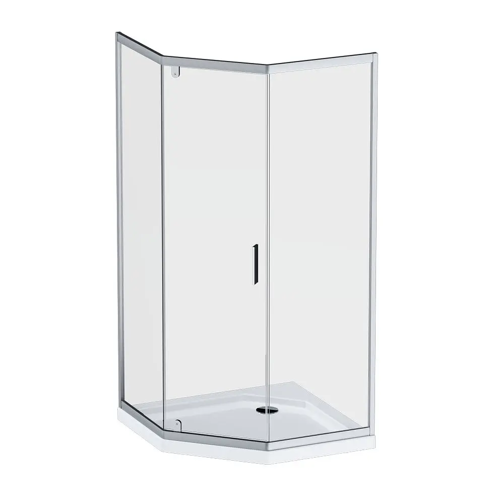 Душова кабіна Am.Pm Gem 5-corner Pivot 90x90 см без піддону хром матовий W90UG-405-090MT, Хром матовий - фото 8