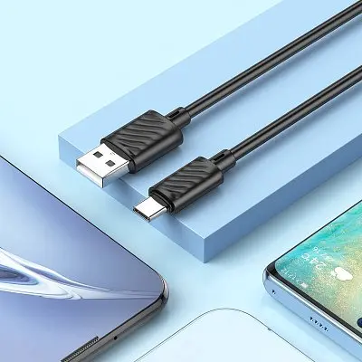 Кабель Hoco X88 Gratified charging data cable for Type-C чорний - фото 3