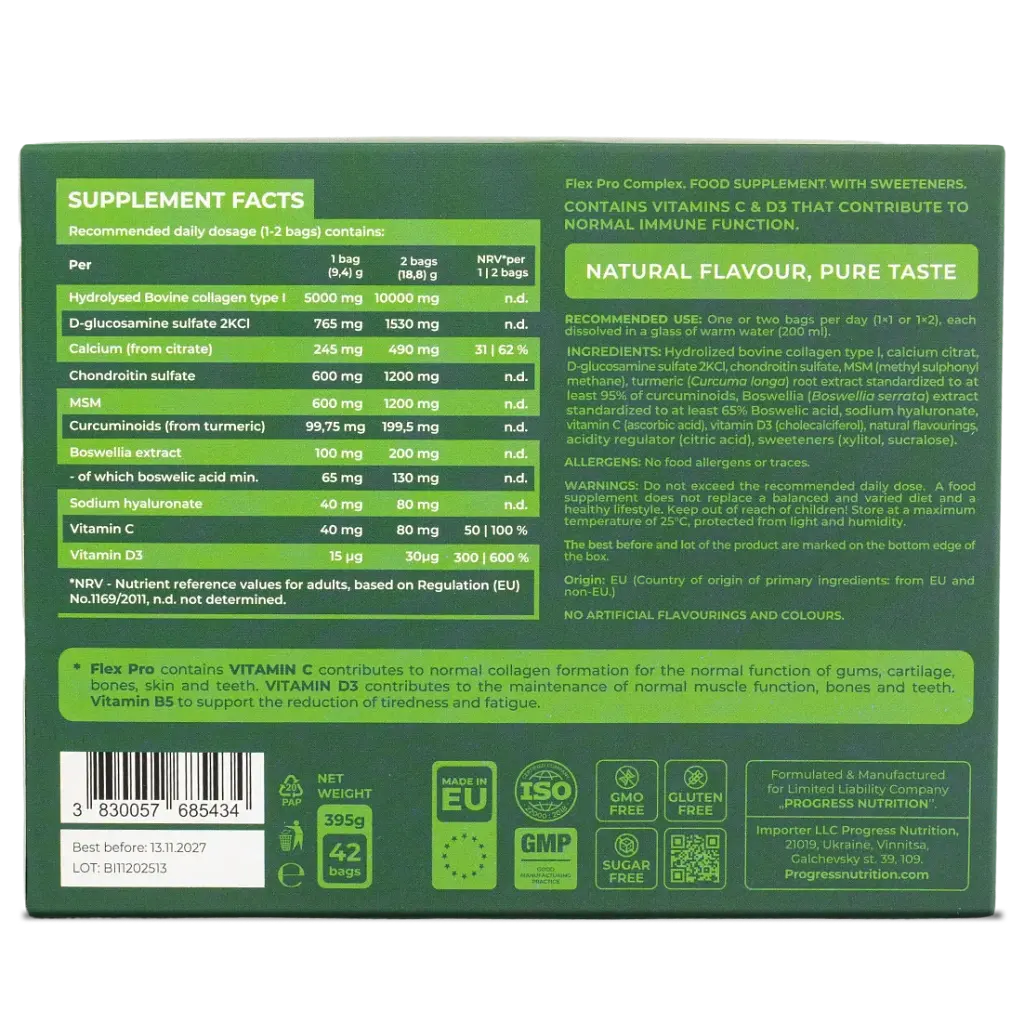 Дієтична добавка Flex Pro Collagen для суглобів Апельсин-лайм 42 стіки - фото 3
