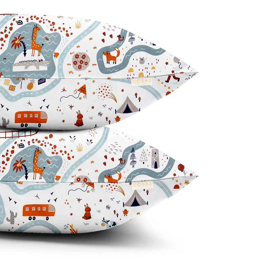 Набір наволочок Cosas Traveling animals 50х70 см теракотовий (SetPillow_AnimalsRoad_50х70) - фото 2