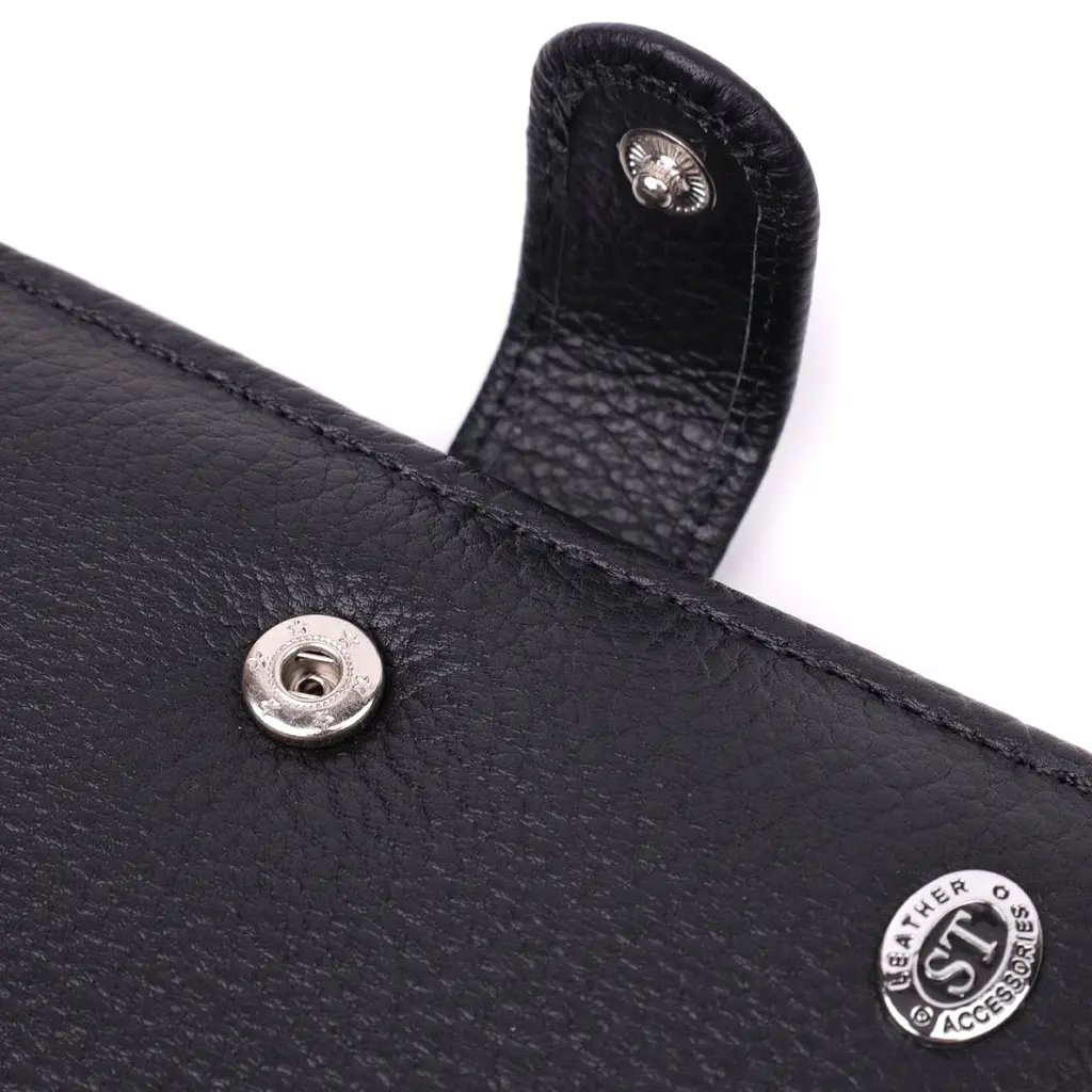 Солідний чоловічий гаманець з натуральної шкіри ST Leather 22467 чорний - фото 3